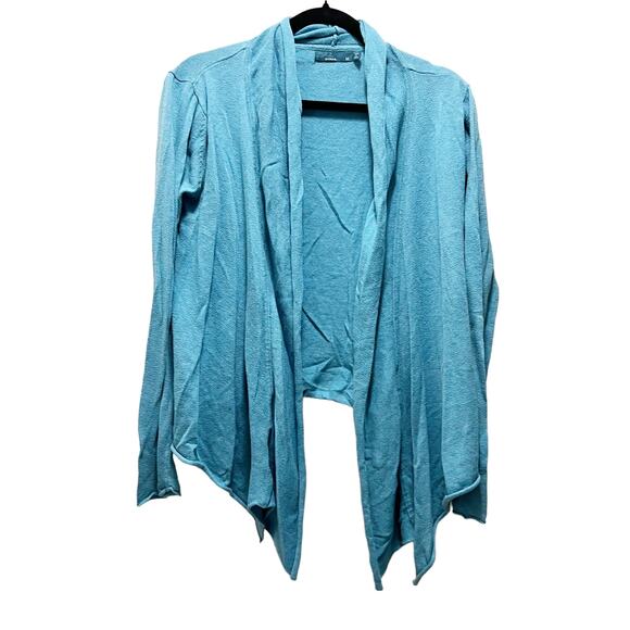 prAna Cardigan Wrap Sweater Teal Blue Long Sleeve Open Front Sz Medium - Picture 1 of 5
